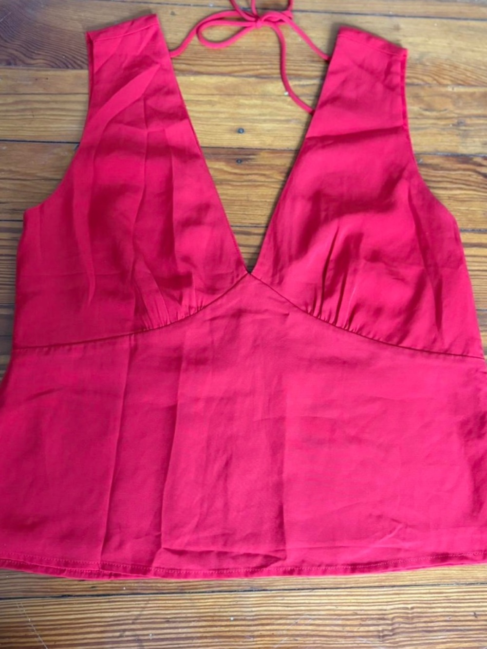 Abercrombie & Fitch Red Deep V-Halter Camisole